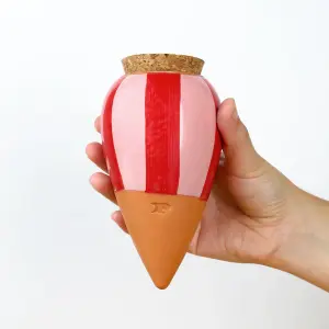 Olla - Rayé Rose et Rouge